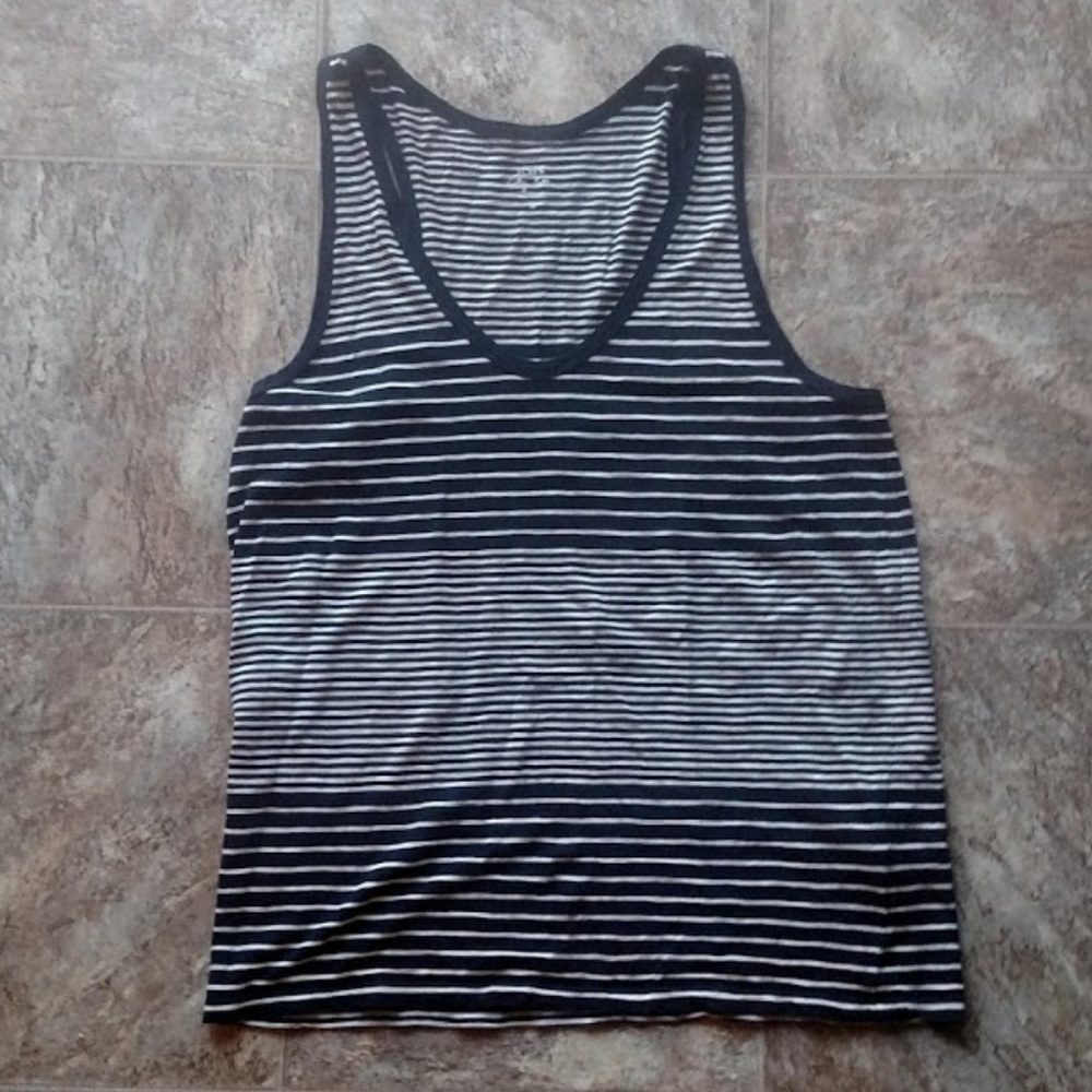 J. Crew Vintage Cotton Block Striped Tank Top